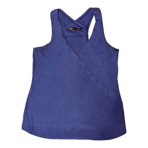 Nau Faux Wrap Tank Top - Blue Striped, M